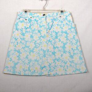 Hearts of Palm Skort Women's Size 4P Blue Yellow Floral Daisy